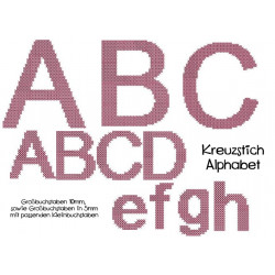 Stickserie - Kreuzstich Alphabet Schriftart